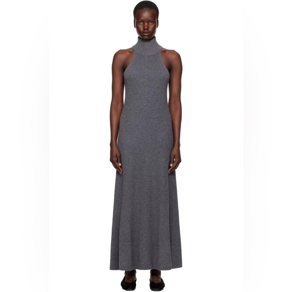 LISA YANG Gray Amannda Maxi Dress NWT